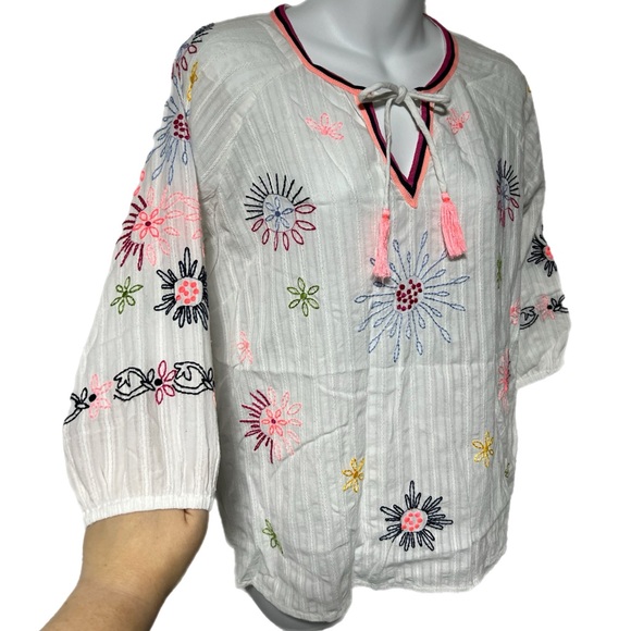 Lieblingsstuck Love Boho Hippie Embroidered White Cotton Blouse Shirt Top S 36 - Picture 2 of 10